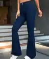 Kadın Yüksek Bel Paçaya Doğru Geniş Kot Pantolon