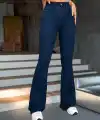 Kadın Yüksek Bel Paçaya Doğru Geniş Kot Pantolon