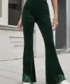 Kadın Yüksek Bel Paçaya Doğru Genişleyen Kadife Pantolon