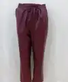 Kadın Yüksel Bel Bağcıklı Deri Pantolon