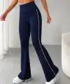 Kadın Yüksel Bel Yan şerit Detaylı Uzun Dalgıç Tayt