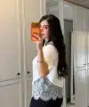 Kısa Kollu Bısıklet Yakalı Dantel Detaylı Vıskon ıkı ıplık Bluz