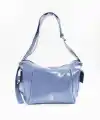 Martina Mavi Kırışık Mat Rugan Kadın Omuz Ve Çapraz Çantası