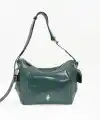 Martina Yeşil Kırışık Mat Rugan Kadın Omuz Ve Çapraz Çantası