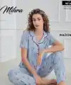 Mihra 90141 Kadın Boydan Düğmeli Pijama Takımı