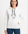 Nihilist Penguen Özel Tasarım Oversize Kapüşonlu Sweatshirt - Beyaz