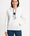Nihilist Penguen Temalı Oversize Kapüşonlu Sweatshirt - Beyaz