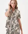 PJS 29049 Kadın Düğmeli Pijama Takım