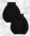 Sevgili Çift Kombini Örümcek Baskılı Kapüşonlu Sweatshirt Hoodie - Siyah