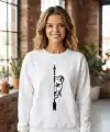 Sevgililer Günü Baskılı Oversize Bisiklet Yaka Sweatshirt - Beyaz
