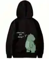 Sevgililer Günü Baskılı Oversize Kapüşonlu Sweatshirt Hoodie - Siyah