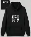 Sevgililer Günü Beyci Hediye Baskılı Oversize Kapüşonlu Sweatshirt - Siyah