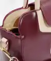 Soley Bordo Mat Parlak Kadın El Çantası