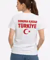 TÜRKİYE Ay Yıldız Baskılı Taraftar Forma T-Shirt - Beyaz