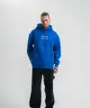 Üç İplik Kapşonlu Dijital Patchli SweatShirt - Mavi