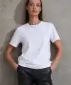 Unisex Kısa Kollu Bisiklet Yaka Basic Viskon Bluz