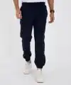 Unisex Kışlık Üç İplik Lastikli Eşofman Pantolon - Lacivert
