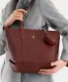 Veronika Bordo Yumuşak Deri Kadın Omuz Çantası