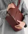 Veronika Bordo Yumuşak Deri Kadın Omuz Çantası