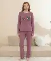Boyraz 0364 Kadın Penye Uzun Kol Pijama Takımı