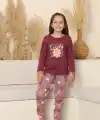 Kapitex 8219 Kız Çocuk Uzun Kol Pijama Takımı