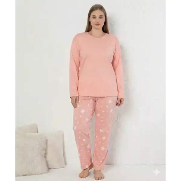 Boyraz 0284 Kadın Sandy Battal Uzun Kol Pijama Takımı