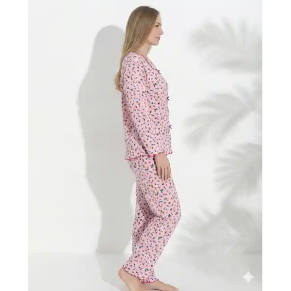 Boyraz 0367 Kadın Raporlu Uzun Kol Pijama Takımı