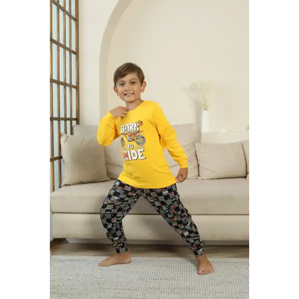 Kapitex 7101 Erkek Çocuk Uzun Kol Pijama Takımı
