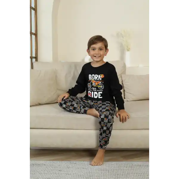 Kapitex 7101 Erkek Çocuk Uzun Kol Pijama Takımı