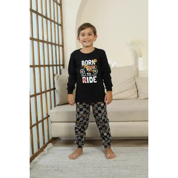Kapitex 7101 Erkek Çocuk Uzun Kol Pijama Takımı