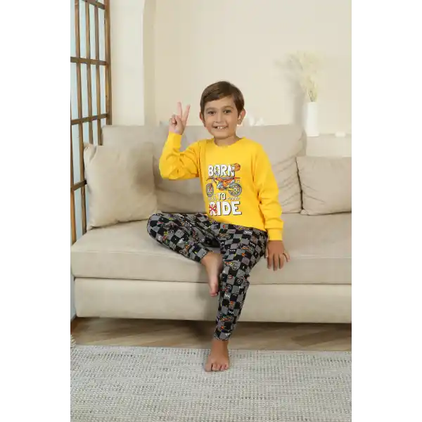 Kapitex 7101 Erkek Çocuk Uzun Kol Pijama Takımı