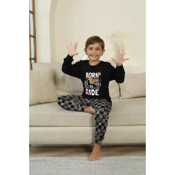 Kapitex 7101 Erkek Çocuk Uzun Kol Pijama Takımı