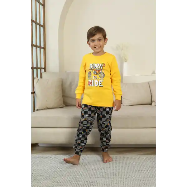 Kapitex 7101 Erkek Çocuk Uzun Kol Pijama Takımı
