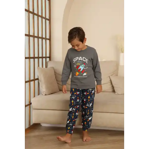 Kapitex 7114 Erkek Çocuk Uzun Kol Pijama Takımı