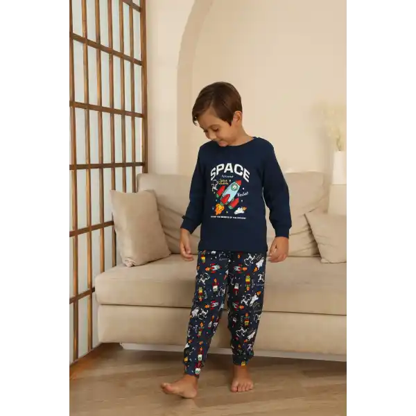 Kapitex 7114 Erkek Çocuk Uzun Kol Pijama Takımı