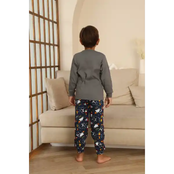 Kapitex 7114 Erkek Çocuk Uzun Kol Pijama Takımı