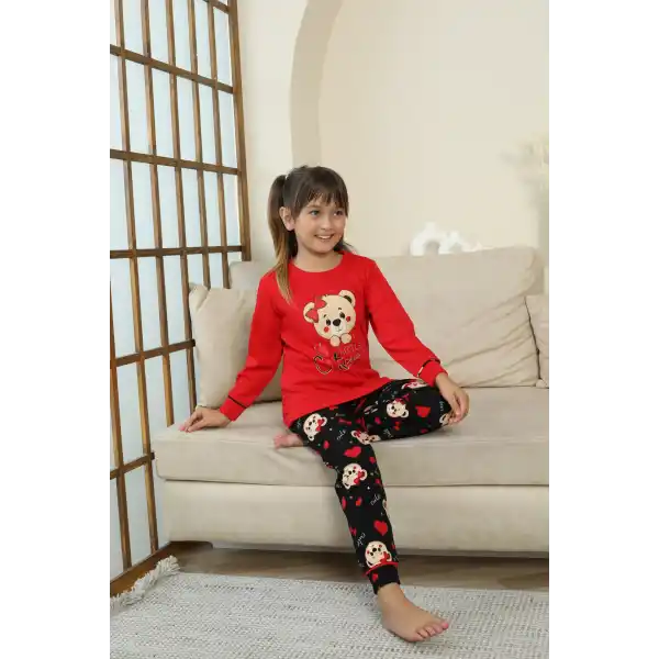 Kapitex 8222 Kız Çocuk Uzun Kol Pijama Takımı