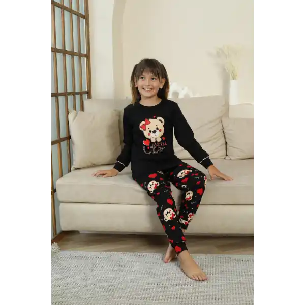 Kapitex 8222 Kız Çocuk Uzun Kol Pijama Takımı