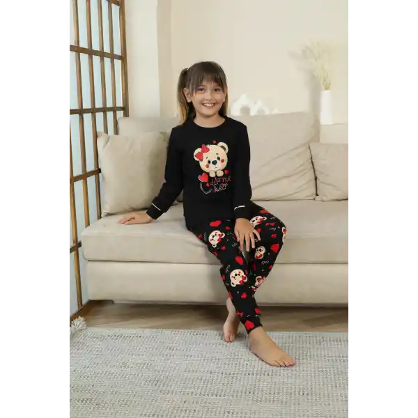 Kapitex 8222 Kız Çocuk Uzun Kol Pijama Takımı