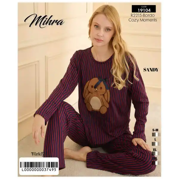 Mihra 19104 Kadın Uzun Kol Pijama Takımı