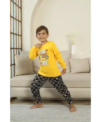 Kapitex 7101 Erkek Çocuk Uzun Kol Pijama Takımı
