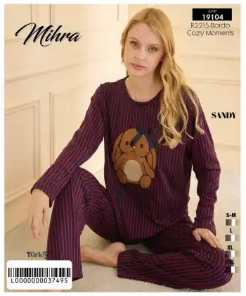 Mihra 19104 Kadın Uzun Kol Pijama Takımı