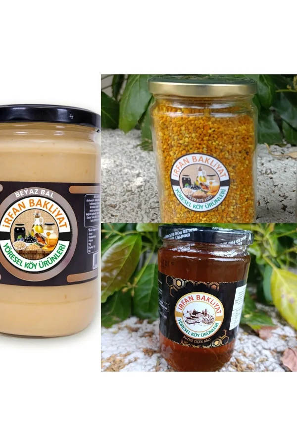 Beyaz Bal 850 gr - Çiçek Balı 850 gr - Polen 400 gr