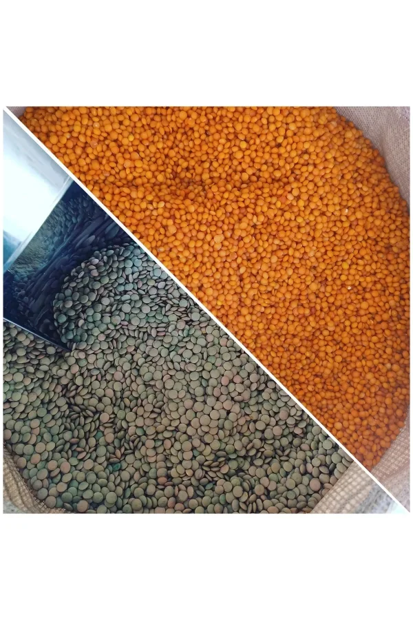 Kırmızı Mercimek 3 Kg Yeşil Mercimek 3 Kg Net 6 Kg