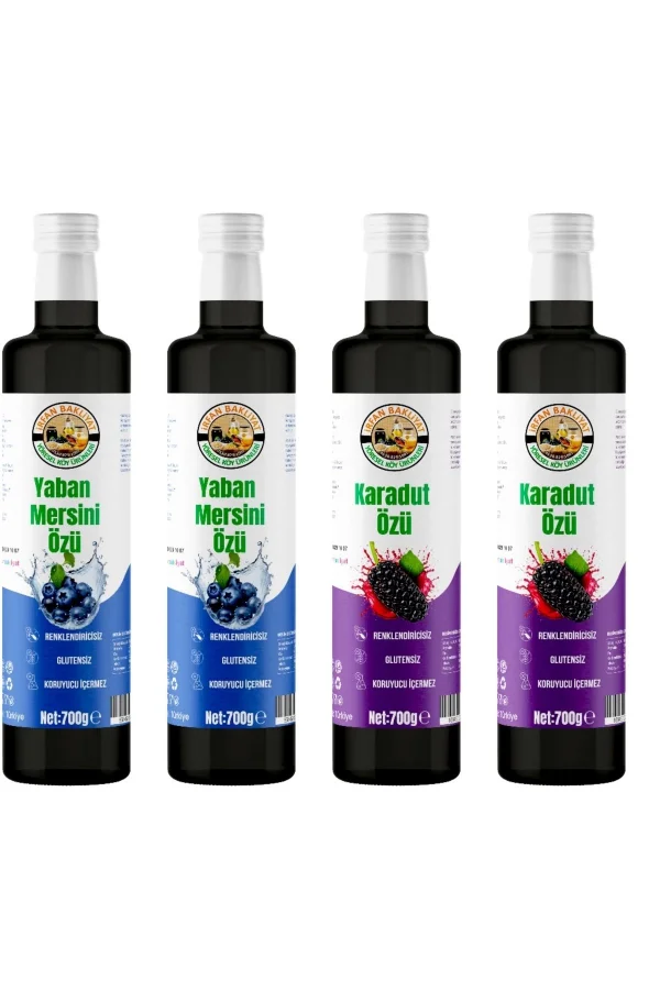 Yaban Mersini Özü 2*700 gr Karadut Özü 2*700 gr Toplam 4 Adet