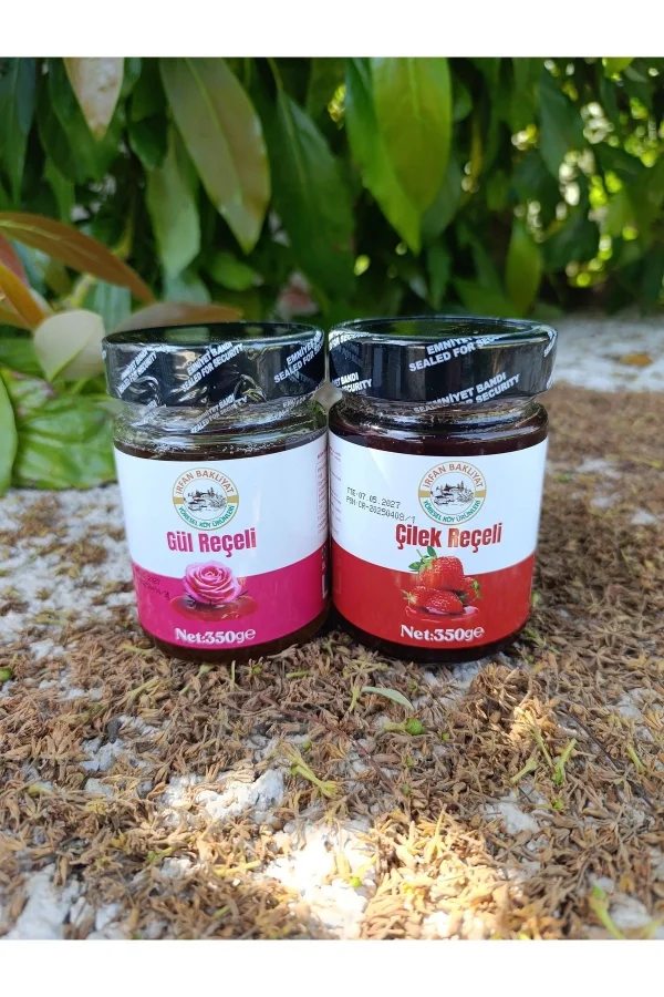 Çilek Reçeli Ve Gül Reçeli Toplam 700 gr