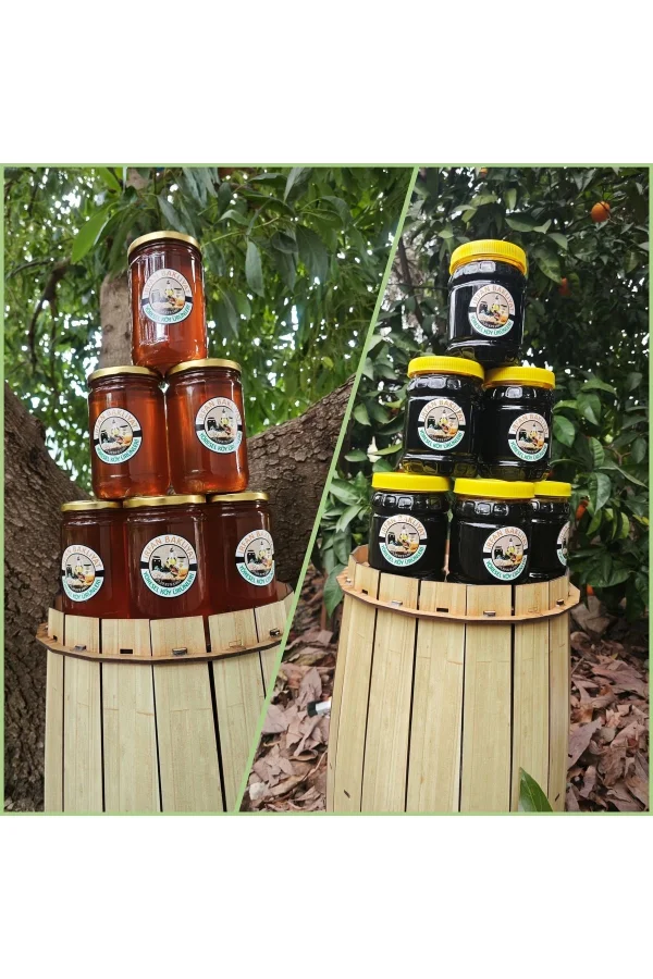 Çiçek balı 850 Gr - Keçiboynuzu (harnup) pekmezi 1 kg