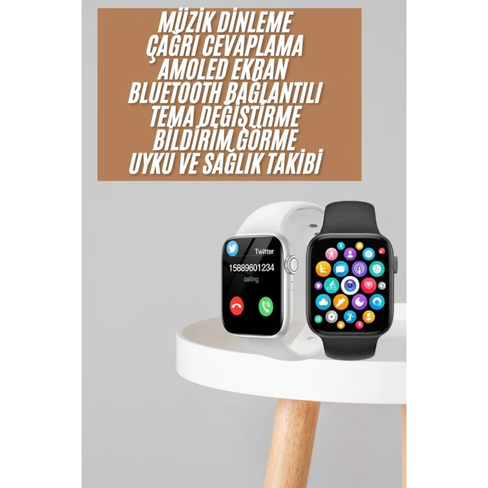 1.83 İnç Akıllı Saat Android ve İOS Uyumlu Çağrı Cevaplayabilen Adımsayar GPS Takibi