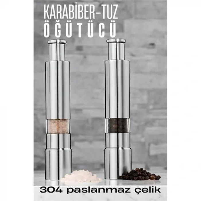 2li Karabiber Tuz Öğütücü Profesyonel 304 Paslanmaz Çelik Manuel Baharat Değirmeni