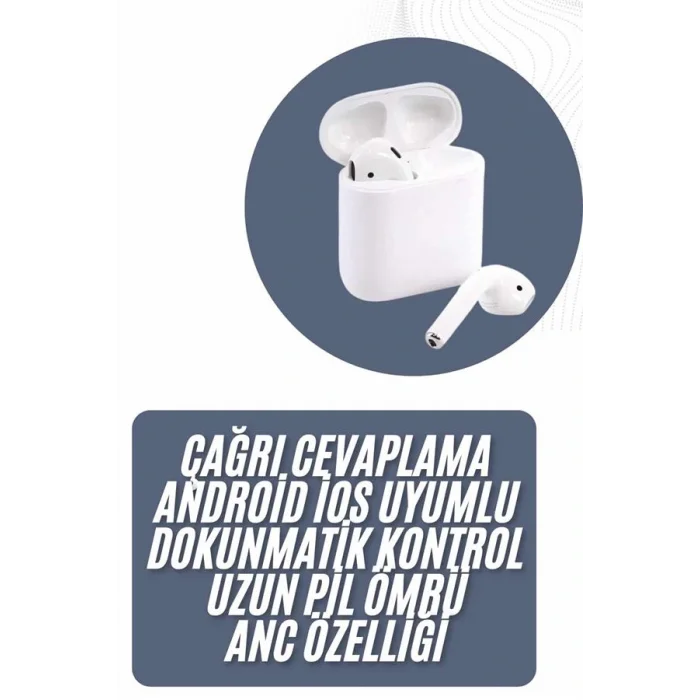 2025 Model Çağrı Cevaplayabilen Bluetooth Kulaklık Beyaz Dokunmatik Kontrol